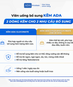 Kẽm ADA chính hãng – ADA Gluconate & ADA Bisglycinate – Hỗ trợ tăng cường sức khỏe